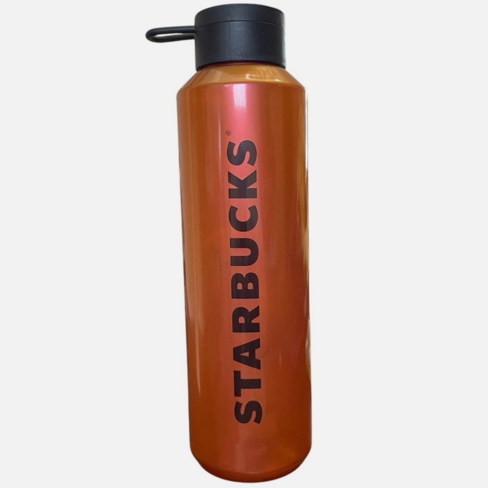 New! Starbucks Plastic 24oz Orange Water Bottle